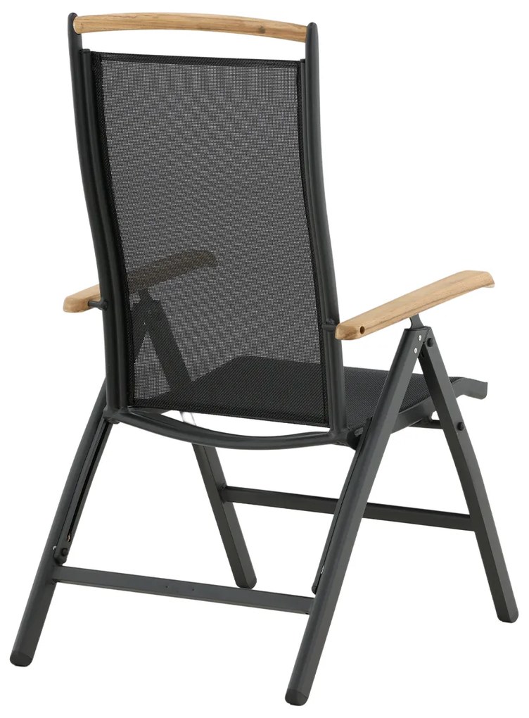 Panama polohovateľná stolička čierna / teak