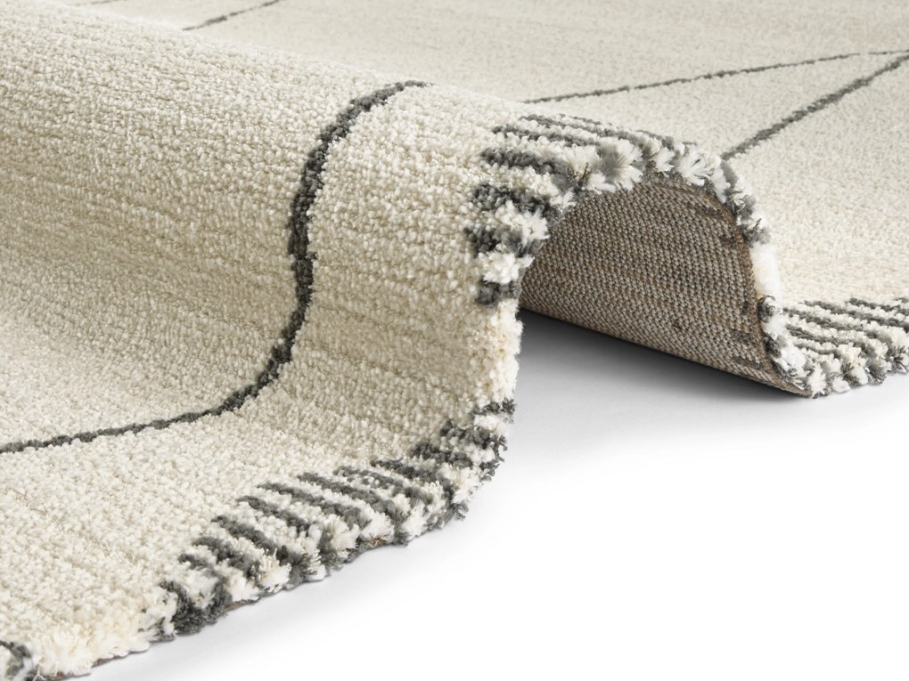 ELLE Decoration, AKCIA: 80x150 cm Kusový koberec Glow 103665 Cream/Grey z kolekcie Elle, biela, obývacia izba