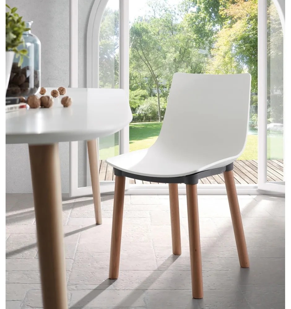 Biely rozkladací jedálenský stôl s bielou doskou 100x160 cm Oqui – Kave Home
