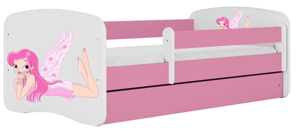 Letoss Detská posteľ BABY DREAMS 160/80- Víla Ružová S matracom Bez uložného priestoru