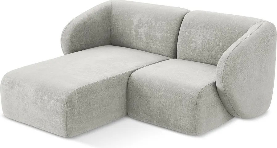 Svetlosivá ženilková rohová pohovka (ľavý roh/s leňoškou) Lani – Makamii