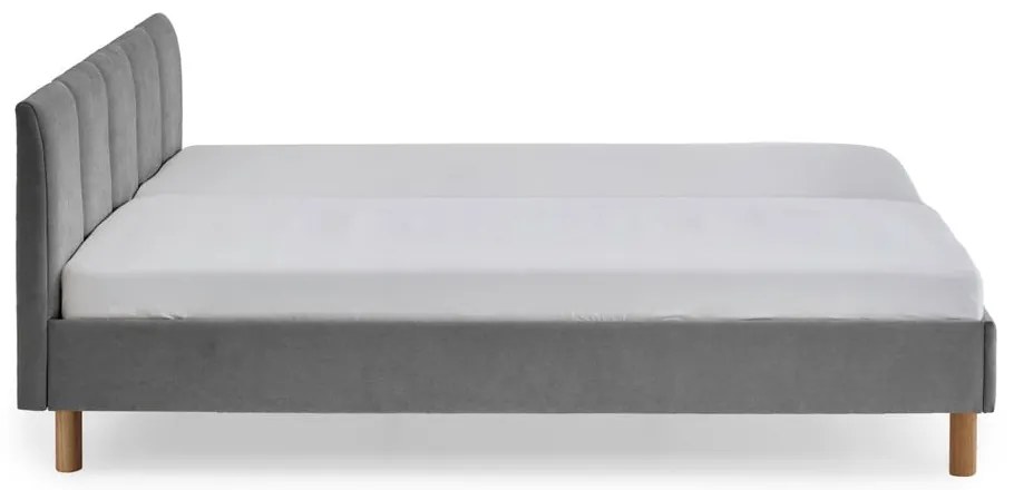 Sivá čalúnená dvojlôžková posteľ bez roštu 180x200 cm Joker – Meise Möbel