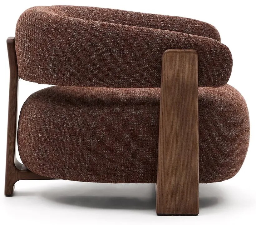 Hnedé ženilkové kreslo Granite – Kave Home