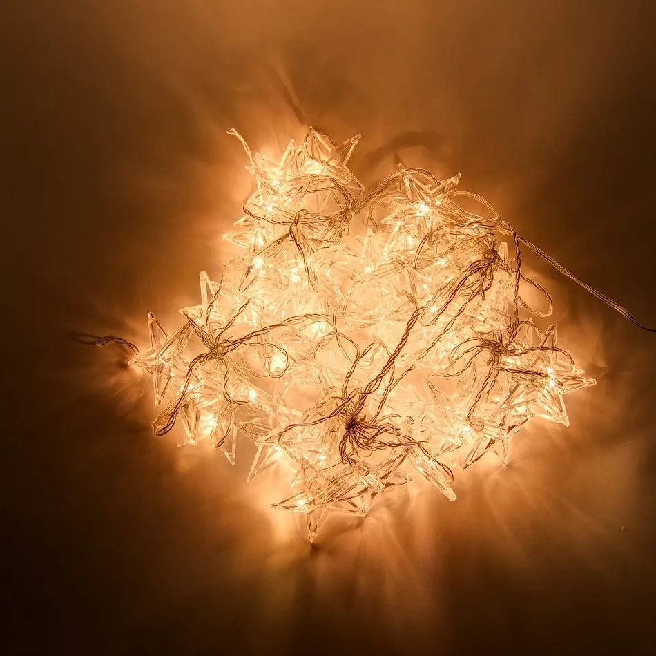 DECOLED Vianočné osvetlenie na okno 1 x 2 m, pripojiteľné, hviezdy