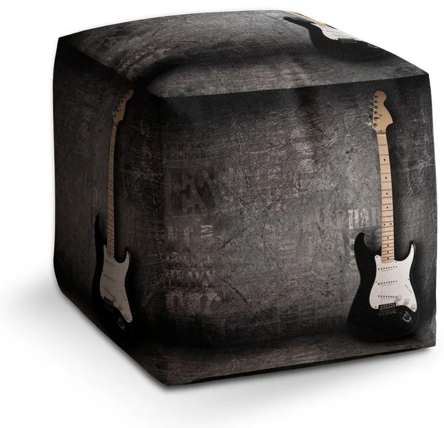 Taburet Cube gitara, sivá