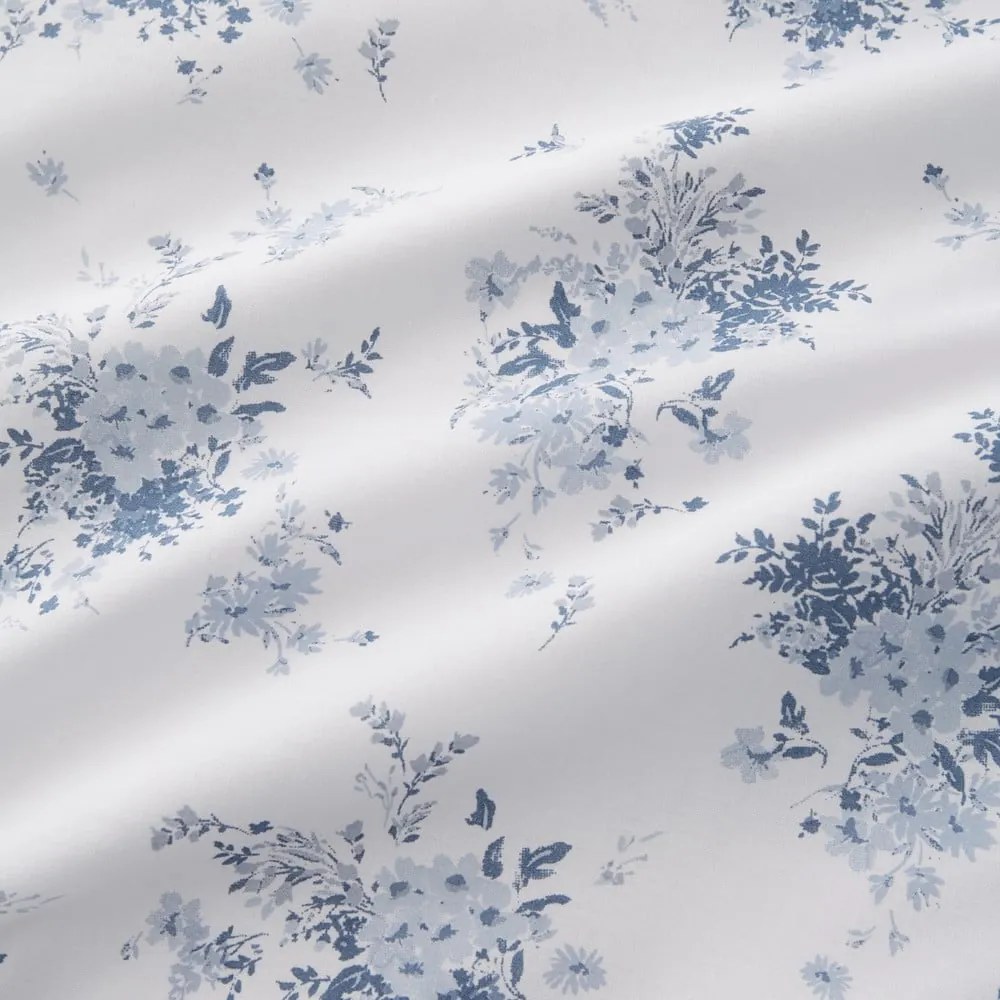 Bielo-modré obliečky na jednolôžko 135x200 cm Lucie Floral Frill – Catherine Lansfield