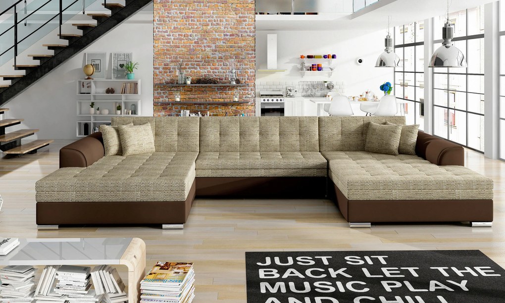 XXXLutz SEDACIA SÚPRAVA, textil, svetlohnedá, červenohnedá MID.YOU - Online Only obývacie izby - 00000L002403
