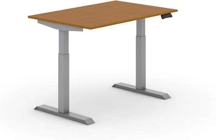 Výškovo nastaviteľný stôl PRIMO ADAPT, elektrický, 1200x800x735-1235 mm, čerešňa, sivá podnož