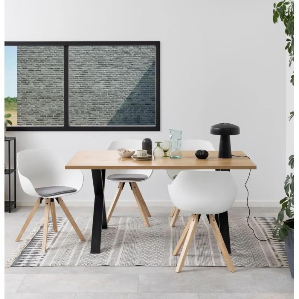 Biele/sivé čalúnené jedálenské stoličky v súprave s podrúčkami 2 ks Tina – Actona