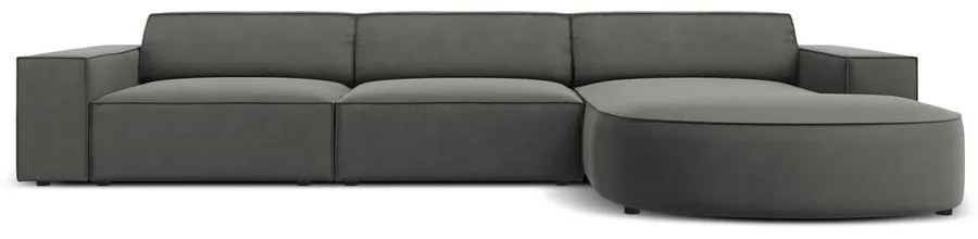 Sivá zamatová rohová pohovka (pravý roh) Jodie - Micadoni Home