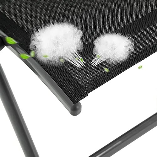 2 ks skladacích záhradných stoličiek s operadlom nastaviteľným v 8 uhloch, nosnosť 150 kg na stoličku, čierne