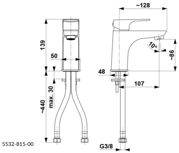 KFA Armatura 5532-815-81- Umývadlová batéria + výpust MOKAIT 13,9 cm mosadz/čierna