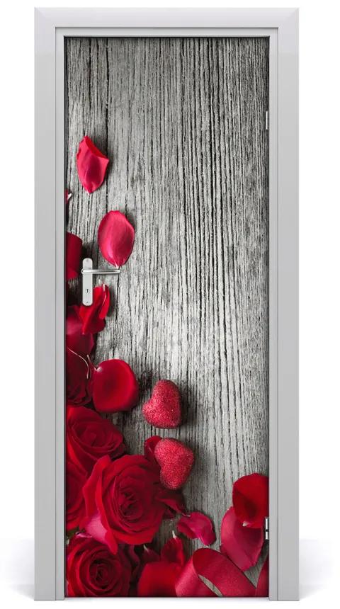 Fototapeta na dvere samolepiace červená ruža 75x205cm