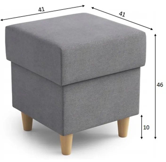 Škandinávska podnožka 41x41 cm Tmavosivá