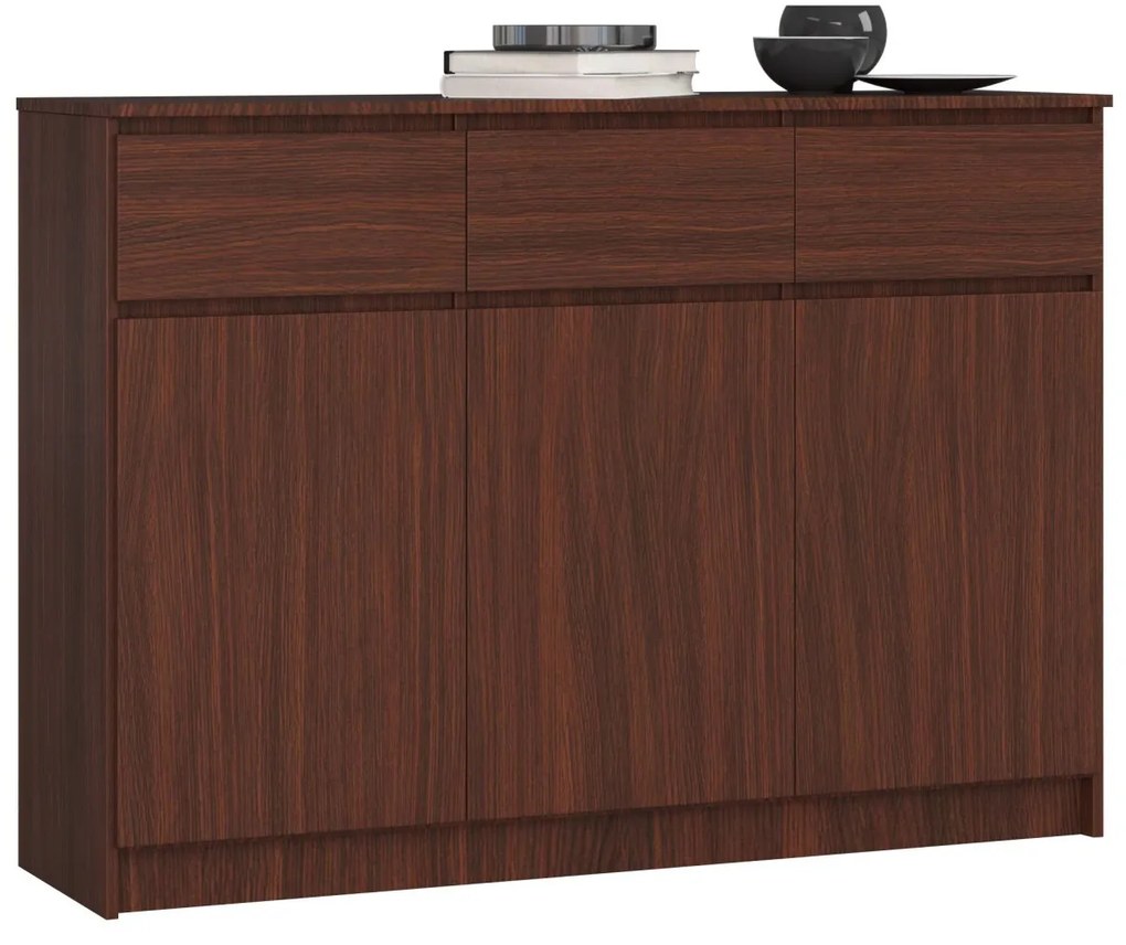 Komoda Karolína 140 cm 3 skrinky a 3 zásuvky wenge