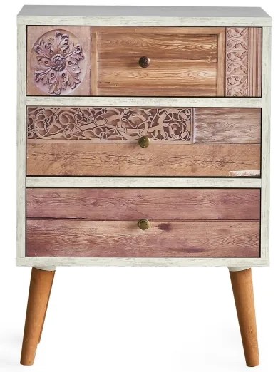 Komoda LIZA 68x50 biela/hnedá