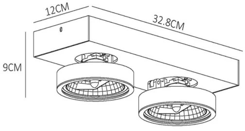 Lucide 09920/20/36 - LED Stmievateľné bodové svietidlo NENAD AR111 2xG53/10W/230V