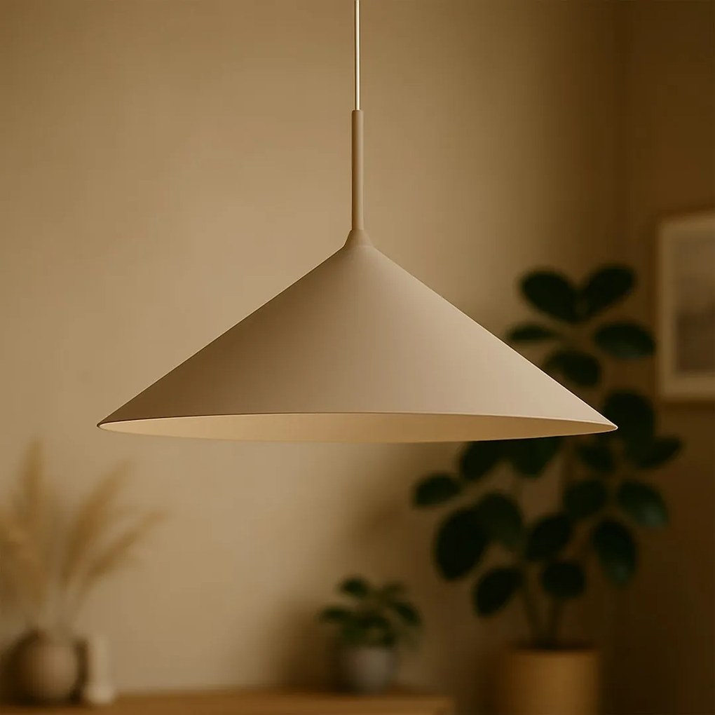 Závesné svietidlo Capital, 1x tmavobéžové kovové tienidlo, (fi 60cm), be