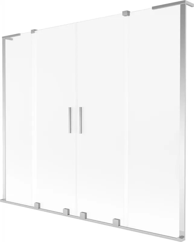 Mexen Velar L Duo, 2-krídlová posuvná vaňová zástena 180 x 150 cm, 8mm sklo námraza, chrómová, 896-180-003-32-01