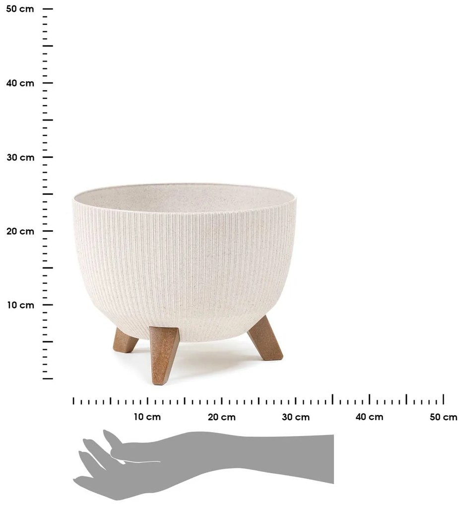 PLASTOVÝ KVETINÁČ ROSA LINEA ECO 18X29 CM KRÉMOVÁ