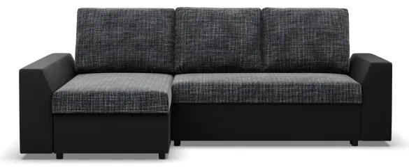 Rohová rozkladacia sedačka LUGO popolová / čierna