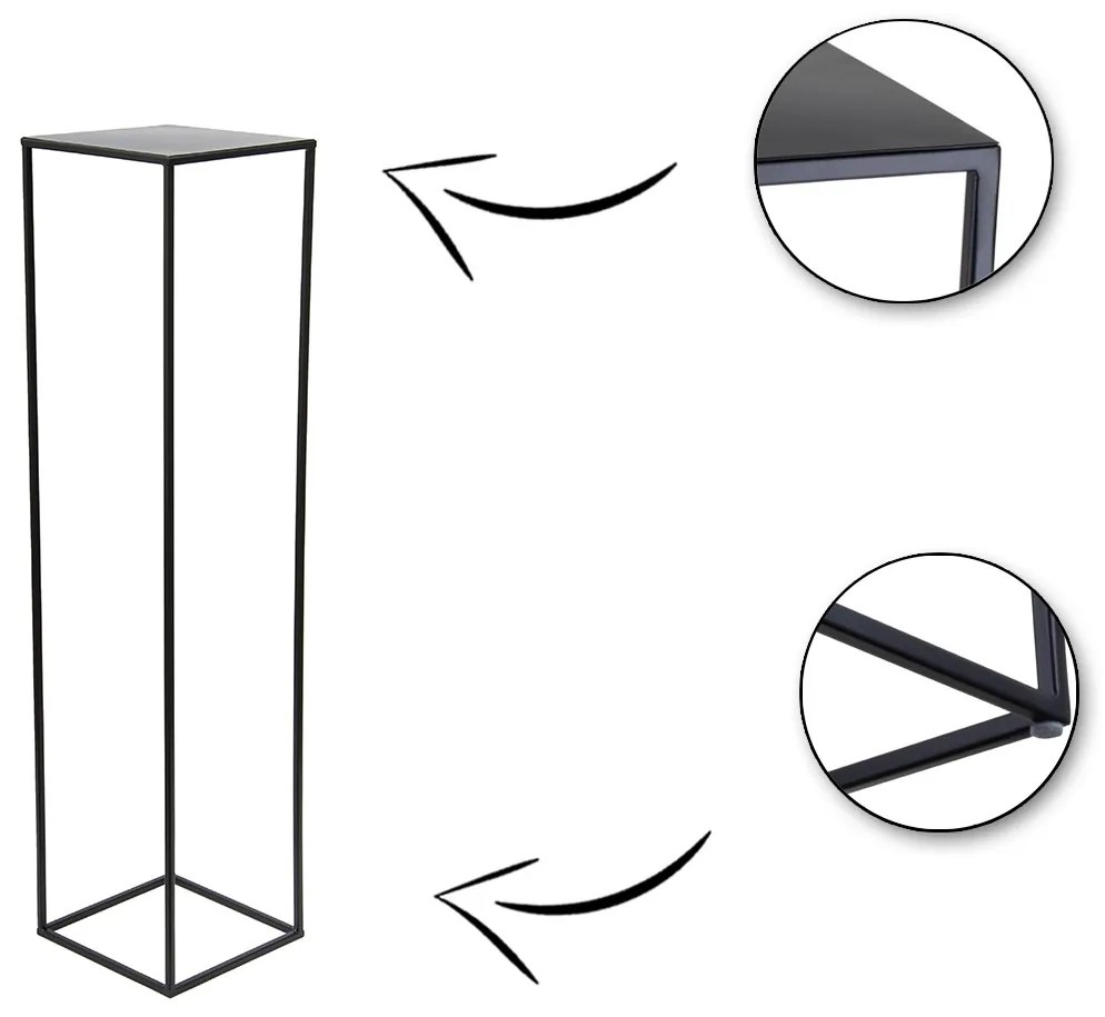 STOJAN NA KVETINÁČ SIMPLE1 100X24X24 CM ČIERNA