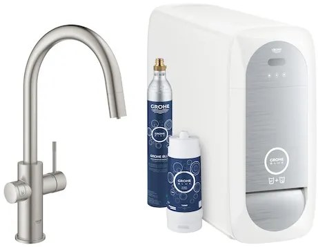 Drezová batéria GROHE Blue Home s vyťahovacou sprškou supersteel 31541DC0