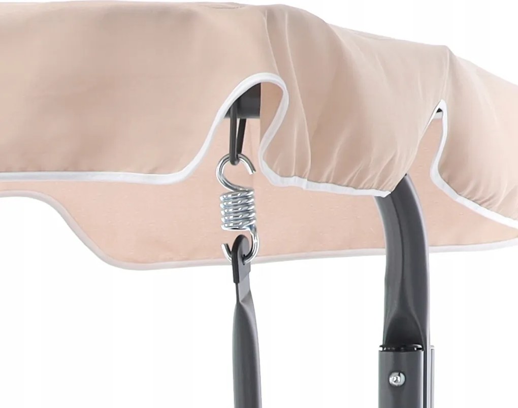 Garden Line ZÁHRADNÁ HOJDAČKA 170 x 110 x 153 CM TMAVOBÉŽOVÁ BEZ OPIERKY NA NOHY. S DRŽIAKMI NA POHÁRE