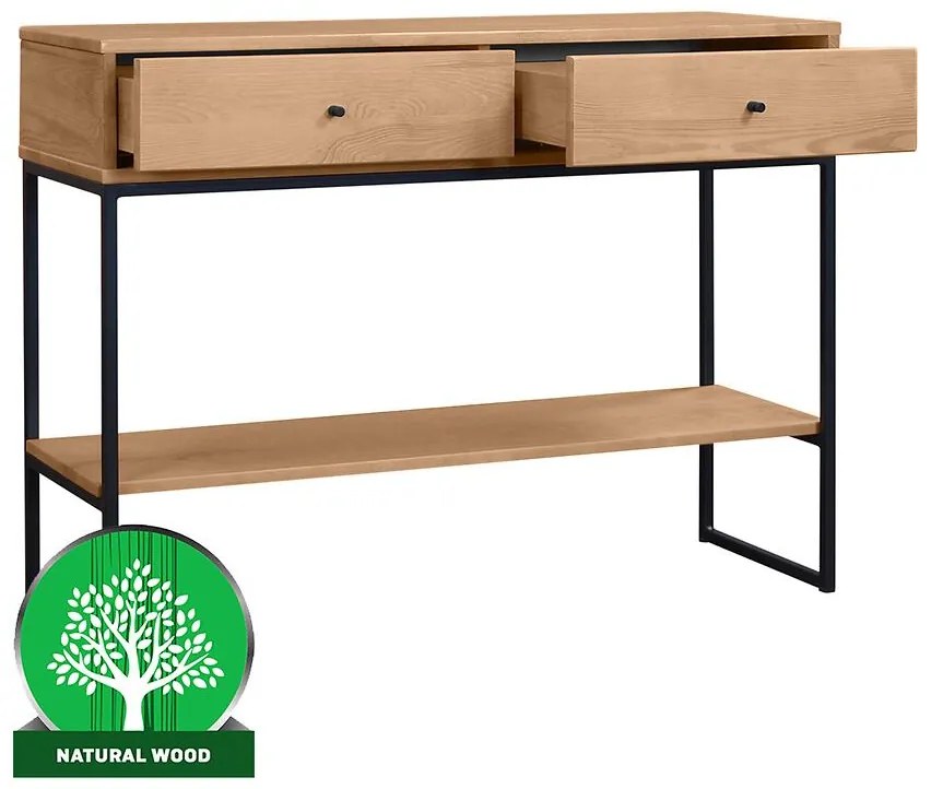 Konzolový stolík Logan 2 zásuvky borovica morená dub