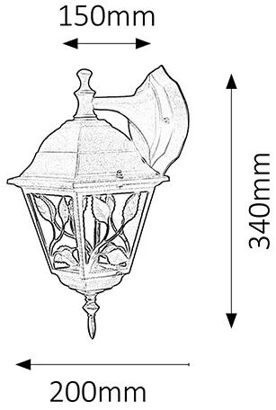 RABALUX Vonkajšia nástenná lampa HAGA, 1xE27, 100W, zlatá, IP44