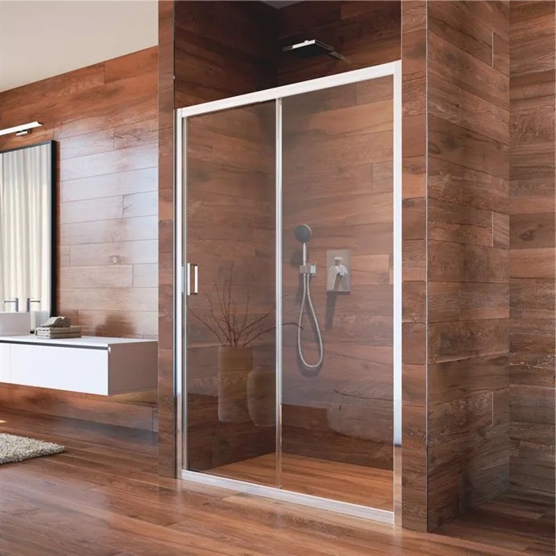 Mereo Lima, zasúvacie dvojdielne sprchové dvere 120x190, 6mm číre sklo, chrómový profil, MER-CK80423K