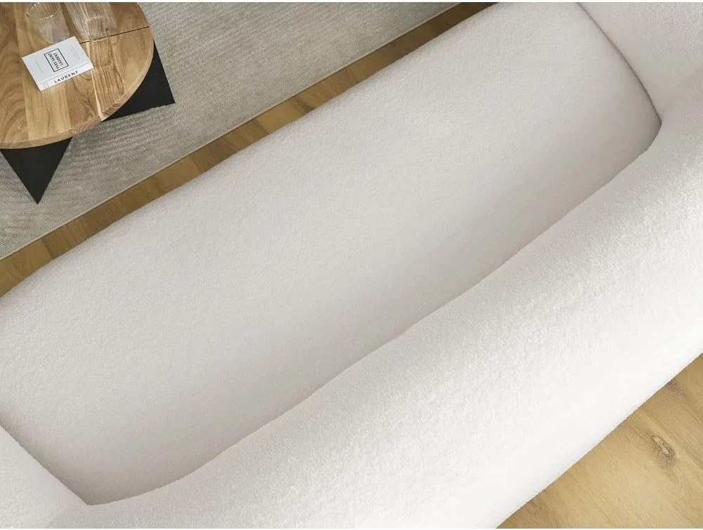 Biela pohovka z textílie buklé 193 cm Elina – Bobochic Paris