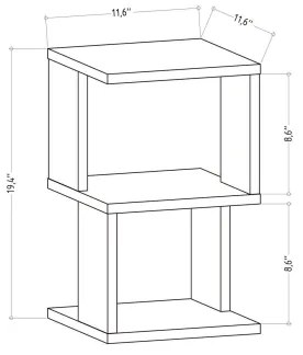 Nočný stolík CARTER 49,4x29,6 cm biela