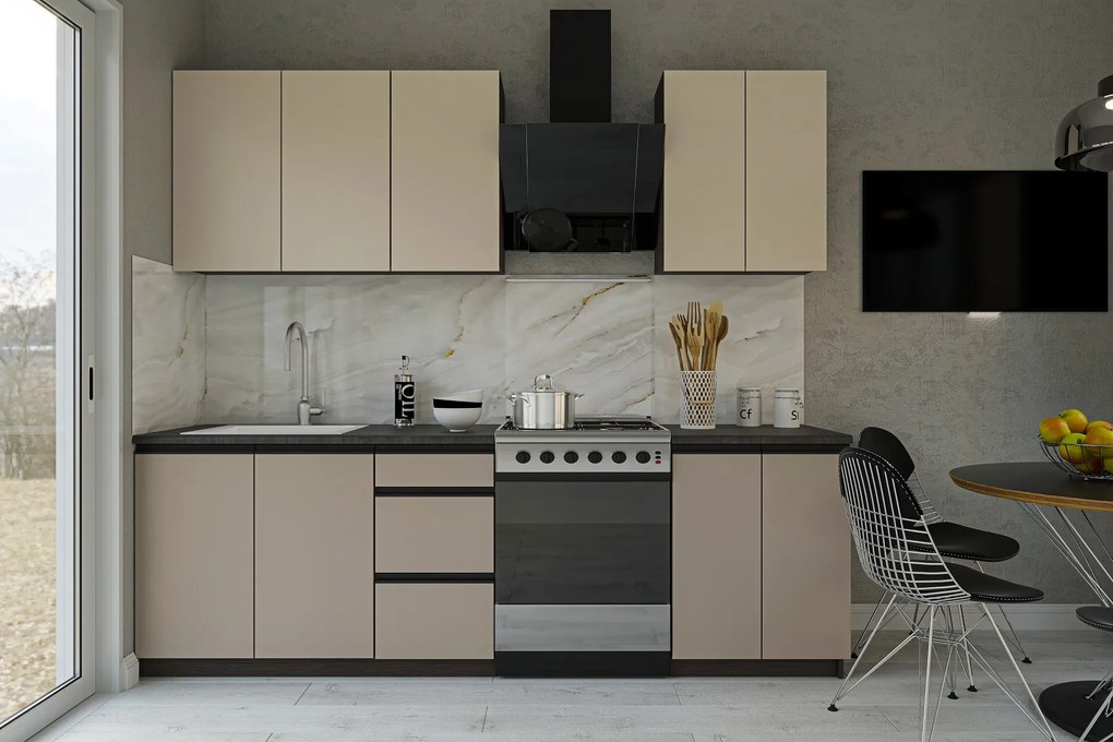 Moderná kuchynská linka 180 MELISA, satin/clay grey