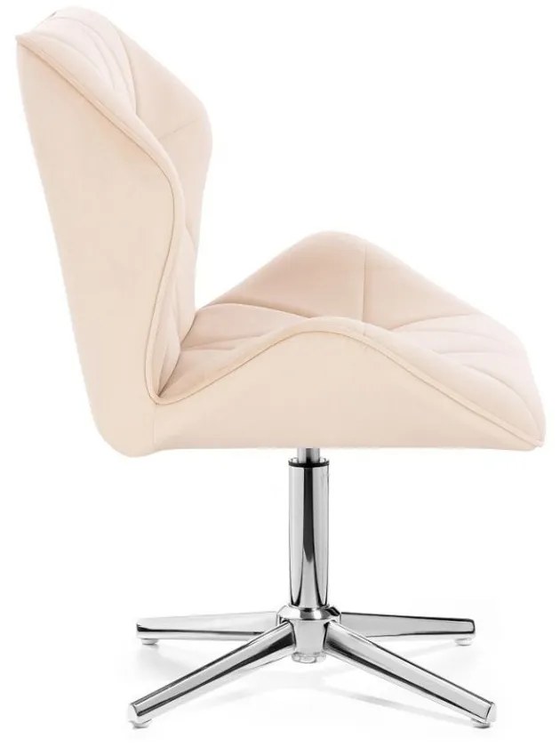 LuxuryForm DESIGN Stolička MILANO MAX VELUR na striebornom kríži - krémová