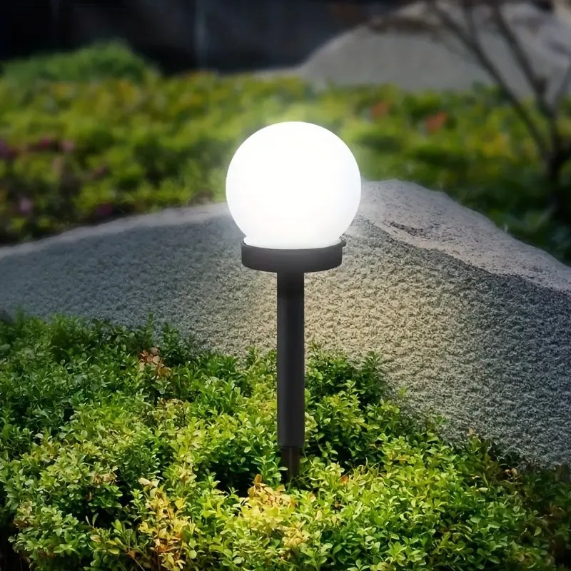 BERGE SADA 4 solárnych záhradných lámp, LED, BIELA, 10 cm, vodotesná, IP44