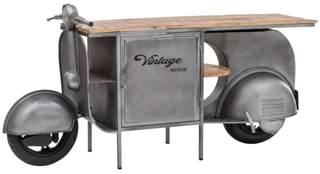 furniture-nabytek.cz - Masívna skrinka pod umývadlo Vanity z kovu a manga, lakovaná, strieborná