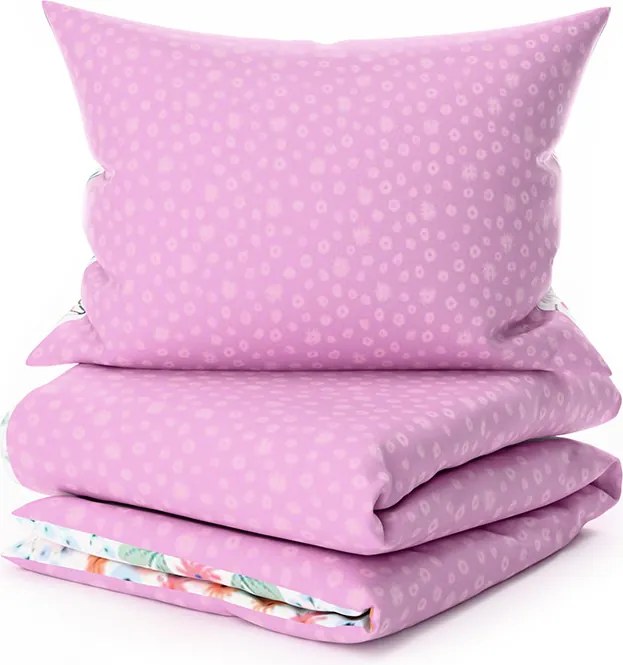 Krepové obliečky do postieľky Renforcé LUNETTA ružové Rozmer obliečky: 45 x 65 cm | 90 x 140 cm
