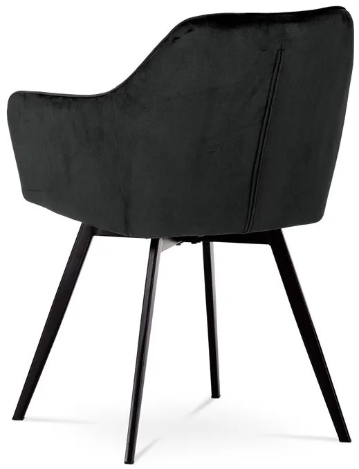 BONTEC Jedálenská stolička, čierna, zamatová látka, DCH-425 BK4 Farba: Čierna