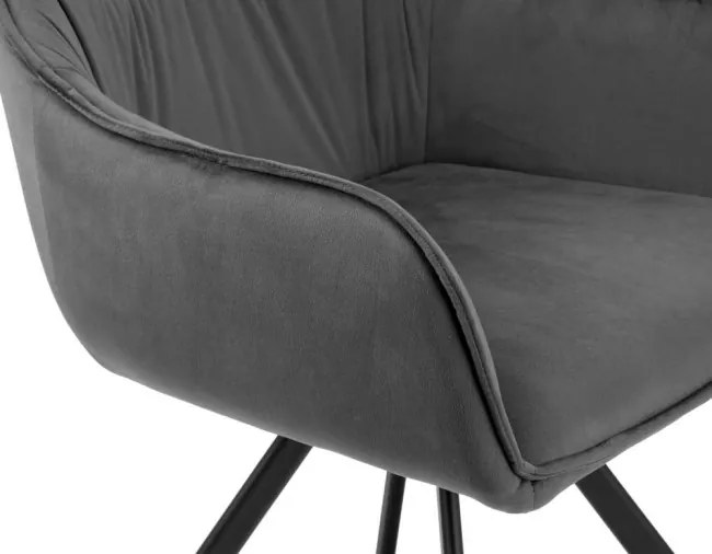 Jedálenská stolička SYDNEY zamatová, grafitová