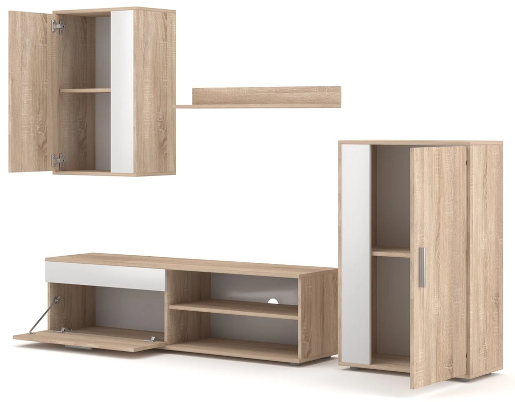 Obývací stěna Berno dub Sonoma/bílá