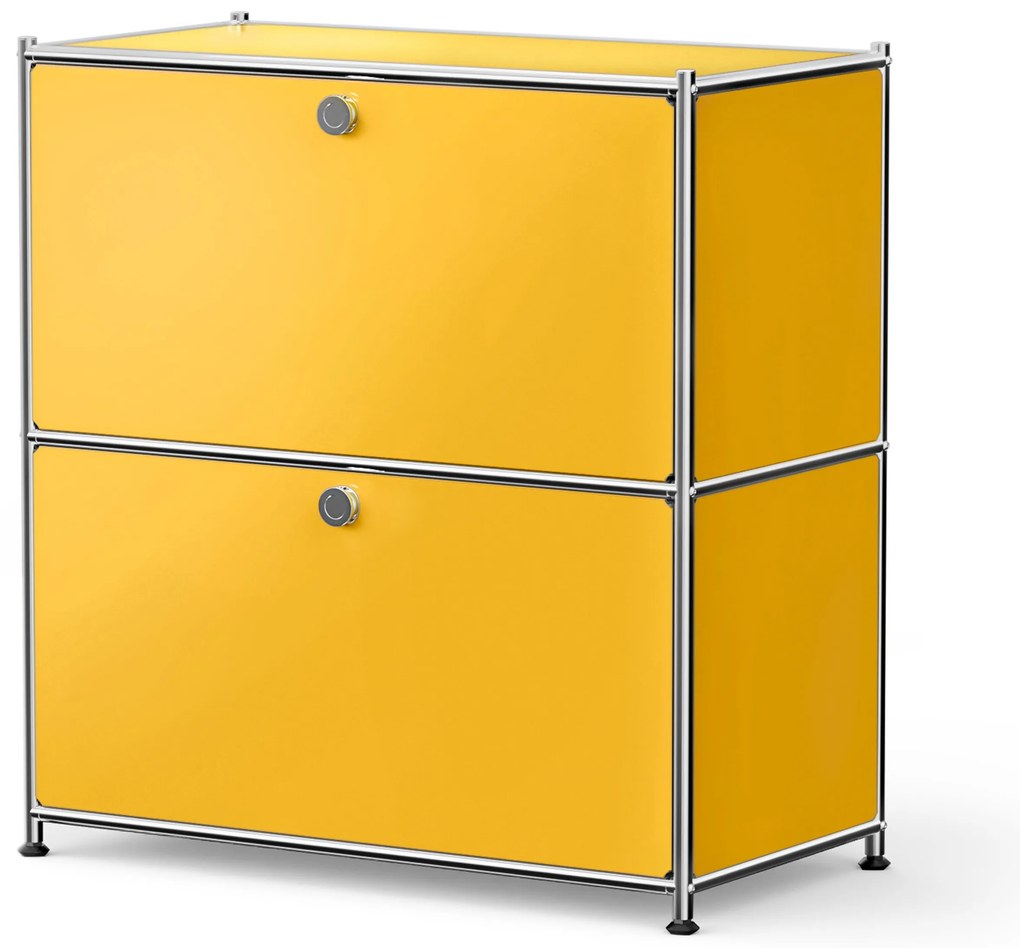Kovová odkladacia skrinka »CN3« s výklopnými priehradkami, žltá
