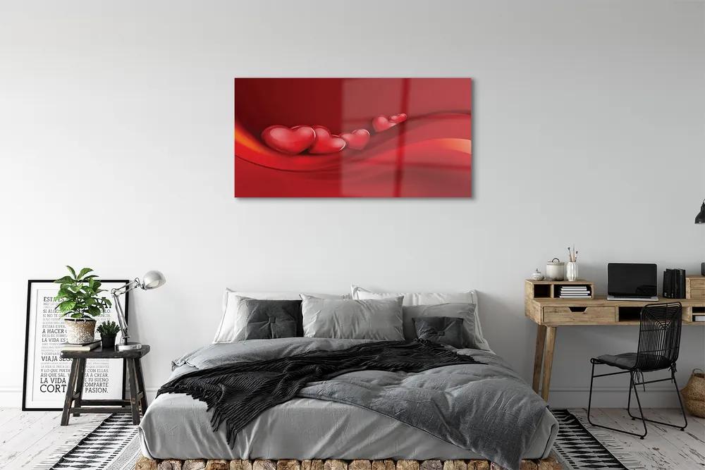 Obraz plexi Červené srdce pozadia 125x50 cm