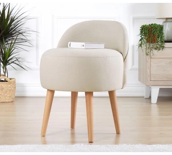 Taburet NIKI Ø 46 cm, krémový