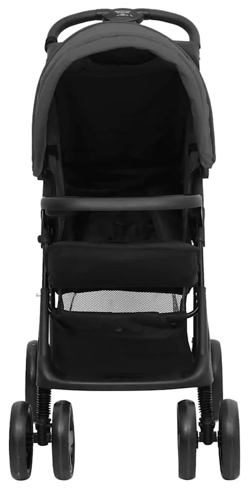 3-v-1 detský kočík tmavosivý a čierny oceľový