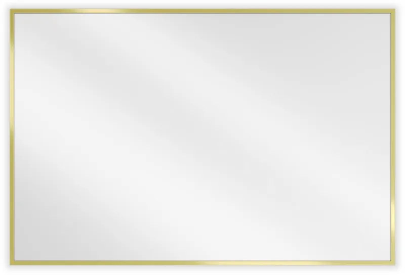 Mexen Loft, obdĺžnikové kúpeľňové zrkadlo 90 x 60 cm, farba rámu zlatá lesklá, 9852-090-060-000-50