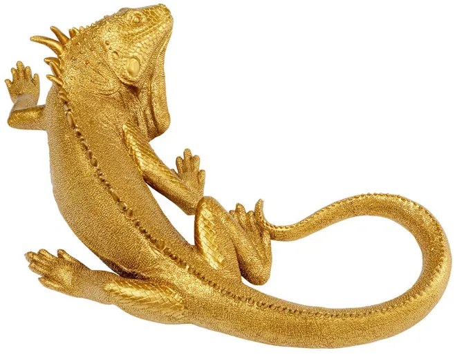 Lizard nástenná dekorácia zlatá 40x17 cm