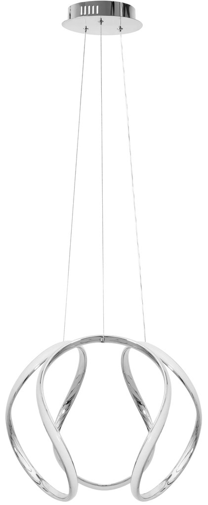 Toolight Toolight, LED závesné stropné svietidlo 60W + diaľkové ovládanie APP385-CP, chrómová, OSW-06901