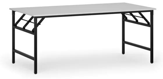 Konferenčný stôl FAST READY s čiernou podnožou, 1800 x 900 x 750 mm, biela