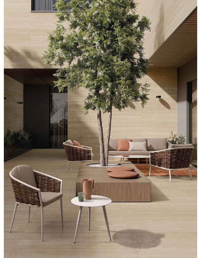 Biela kovová záhradná stolička Maribela – Bizzotto